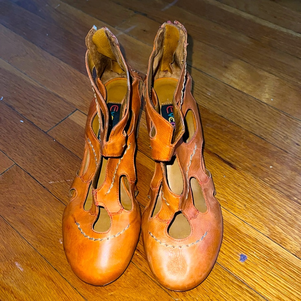 Burnt Orange Holey Sandals